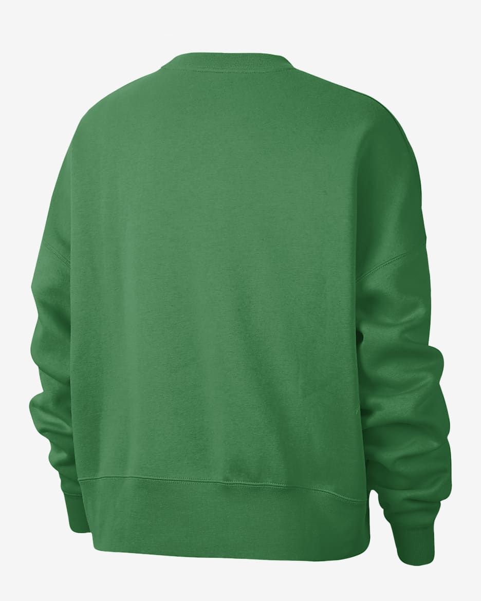 Oregon Women's Nike College Crew-Neck Sweatshirt - Apple Green/Summit White