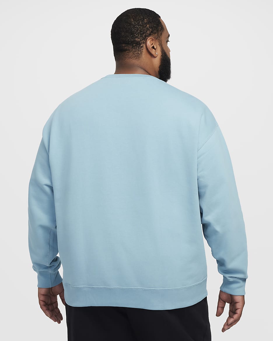 Nike Solo Swoosh Men's Fleece Crew - Denim Turquoise/White