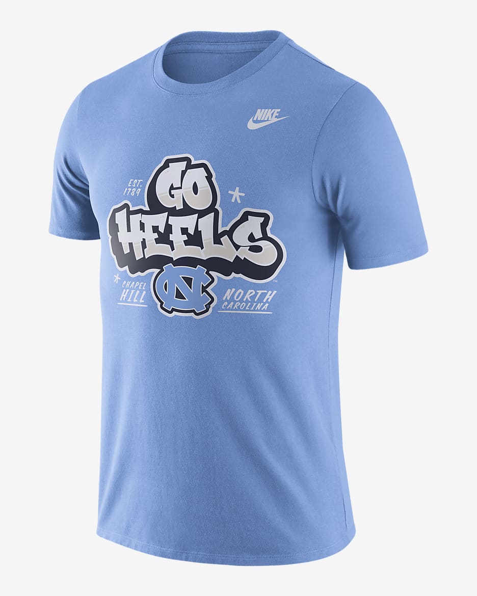 Playera universitaria Nike para hombre UNC - Azul valor