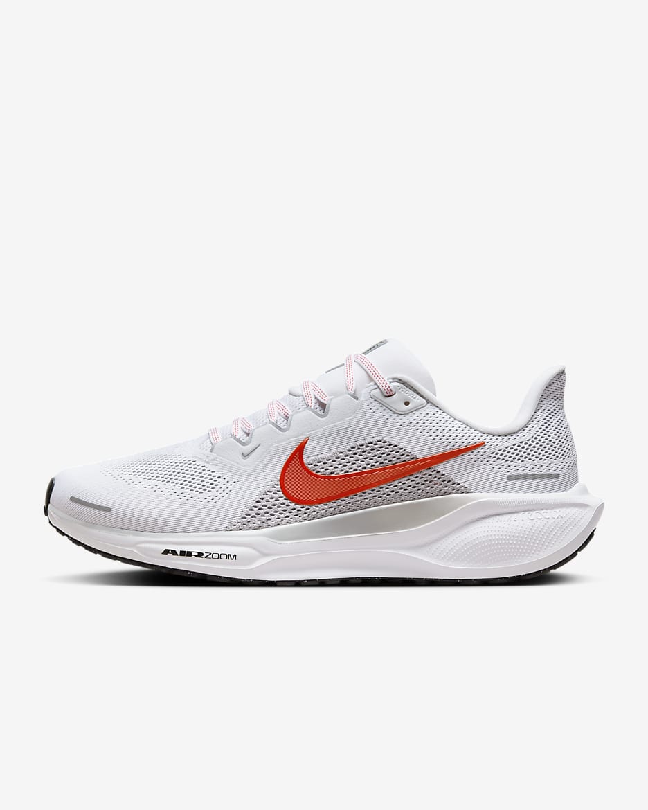 Nike Pegasus 41 Men's Road Running Shoes - White/Wolf Grey/Black/Picante Red