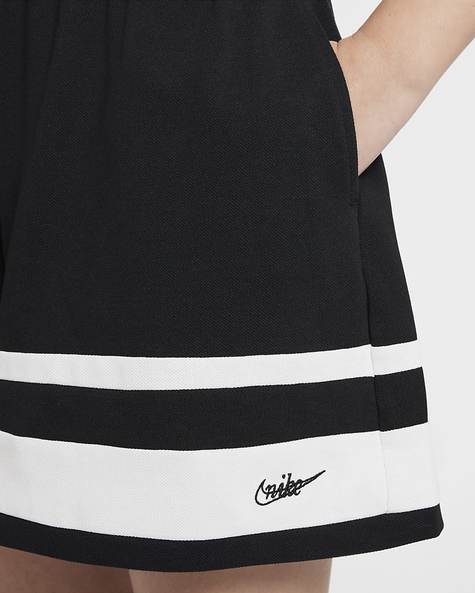 Nike Sportswear Girls' Shorts - Black/White/White