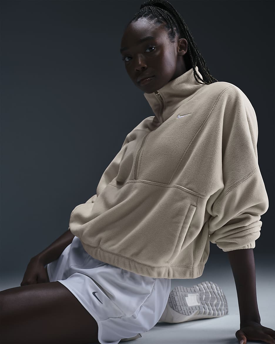 Nike One Women's Therma-FIT Oversized 1/2-Zip Fleece Top
