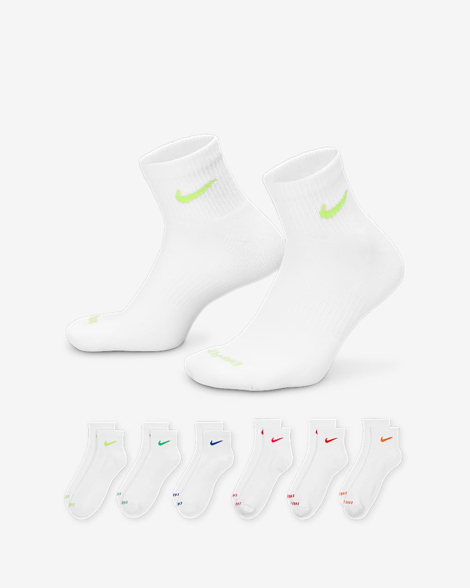 Nike Everyday Plus Cushioned Training Ankle Socks (6 Pairs) - Multi-Color