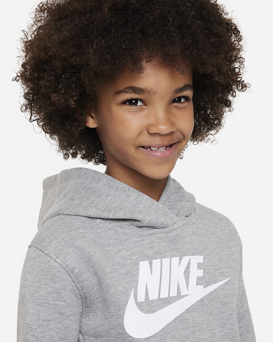 Nike Sportswear Club Fleece Pullover Little Kids Hoodie - Light Grey Heather