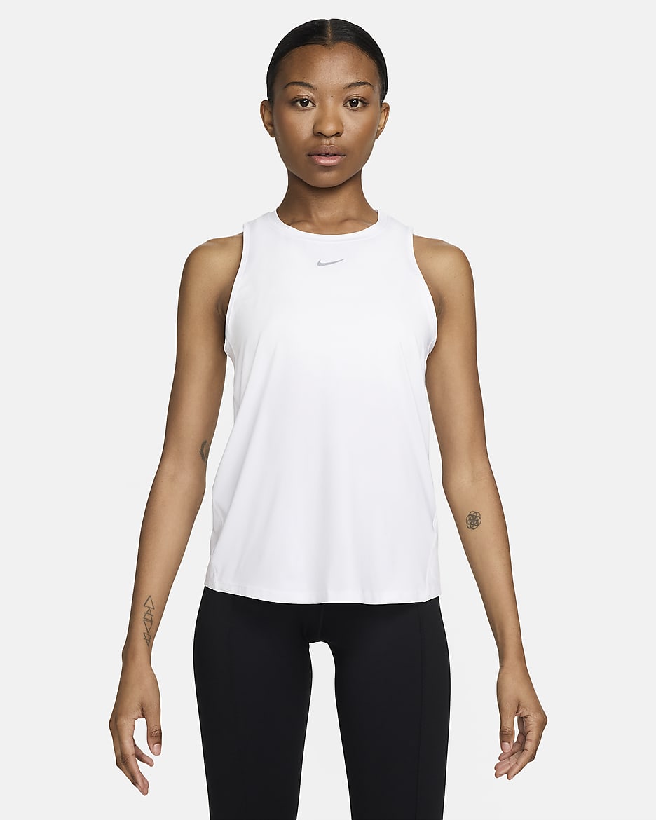 Nike One Classic Women's Dri-FIT Tank Top - White/Black