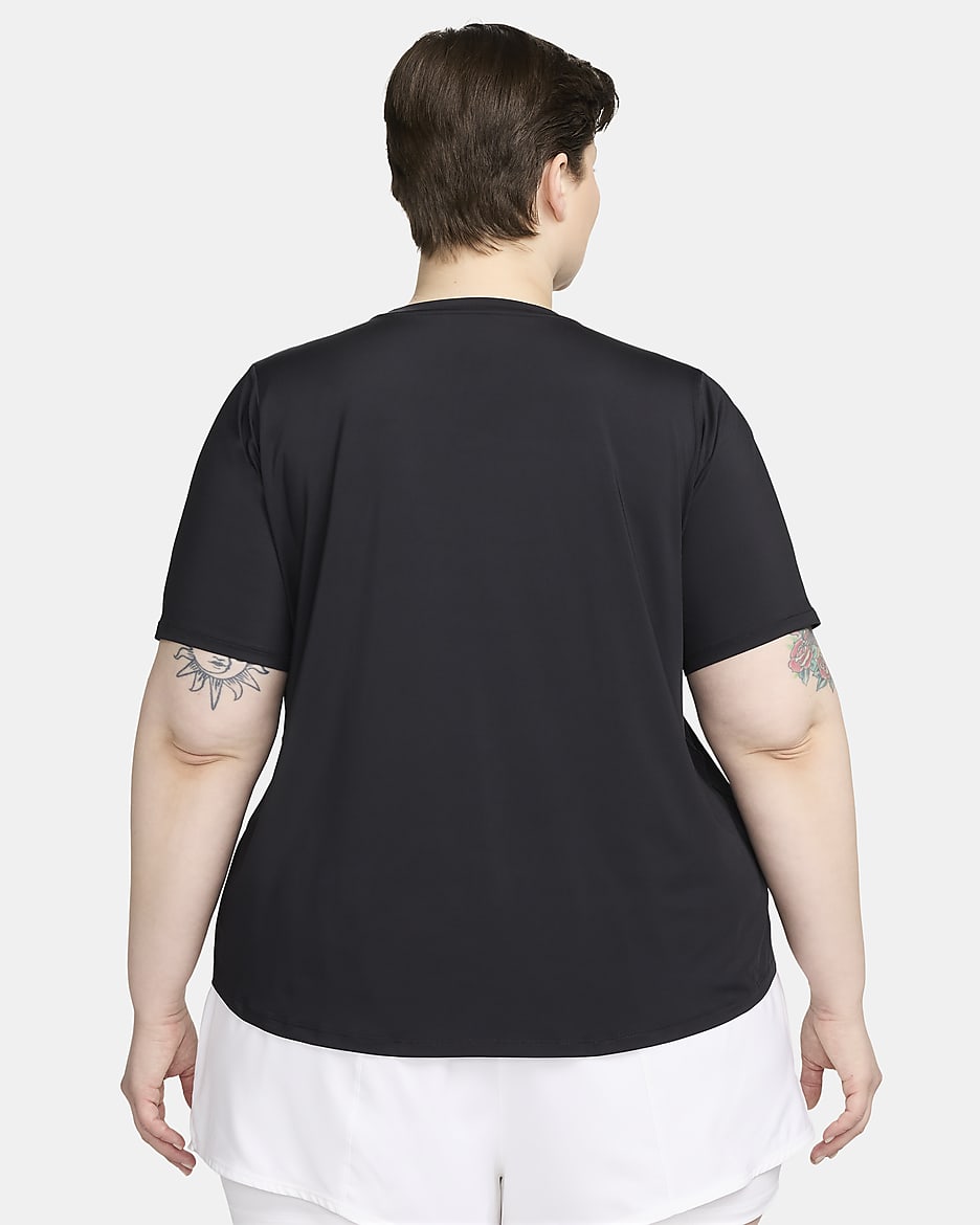 Haut à manches courtes Nike One Classic Dri-FIT pour femme (grande taille) - Noir/Noir