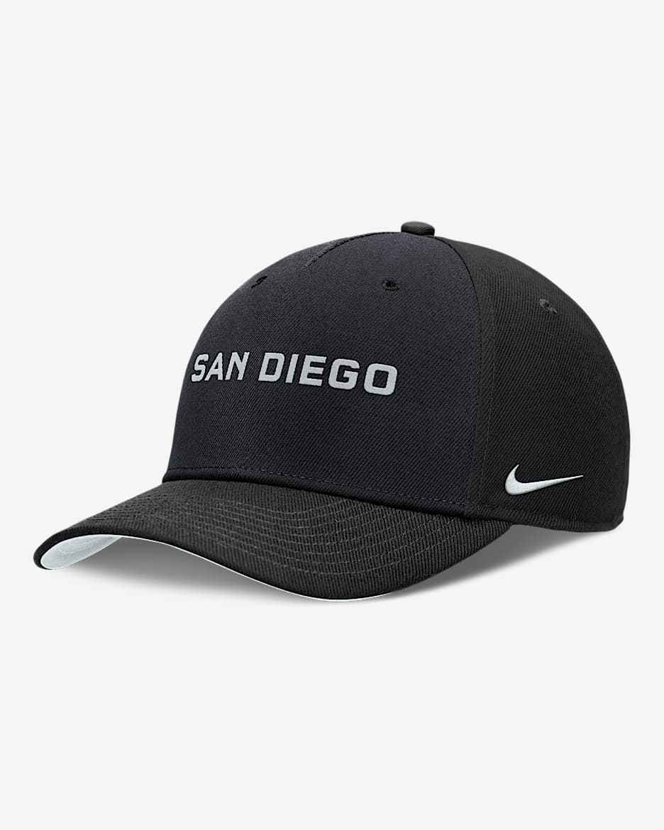 San Diego Padres Rise Men's Nike Dri-FIT MLB Adjustable Hat - Black