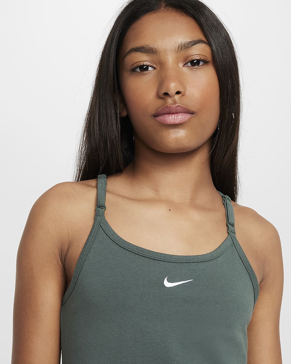 Nike Sportswear Girls' Tank Dress - Vintage Green/White