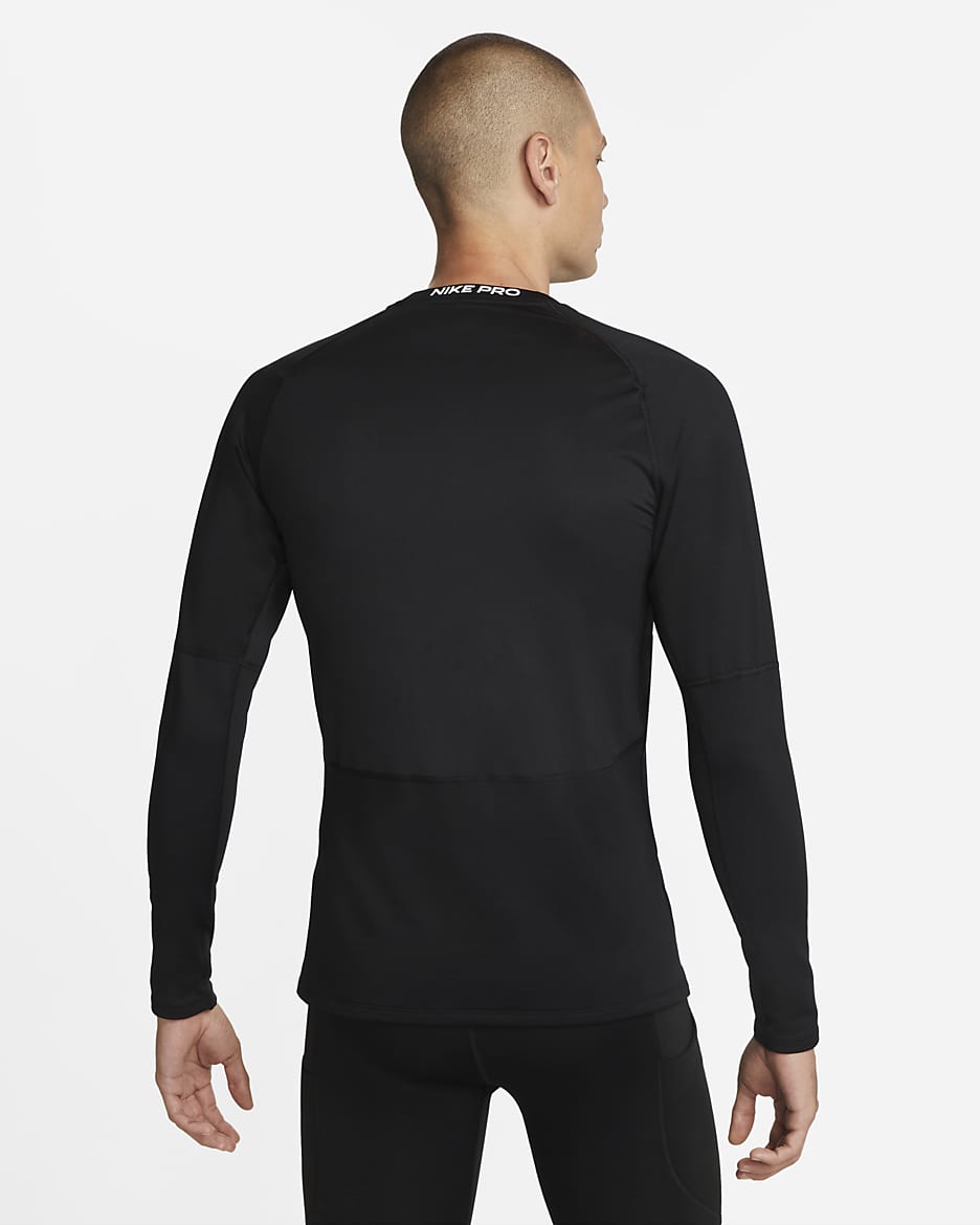 Nike Pro Warm Men's Long-Sleeve Top - Black/White