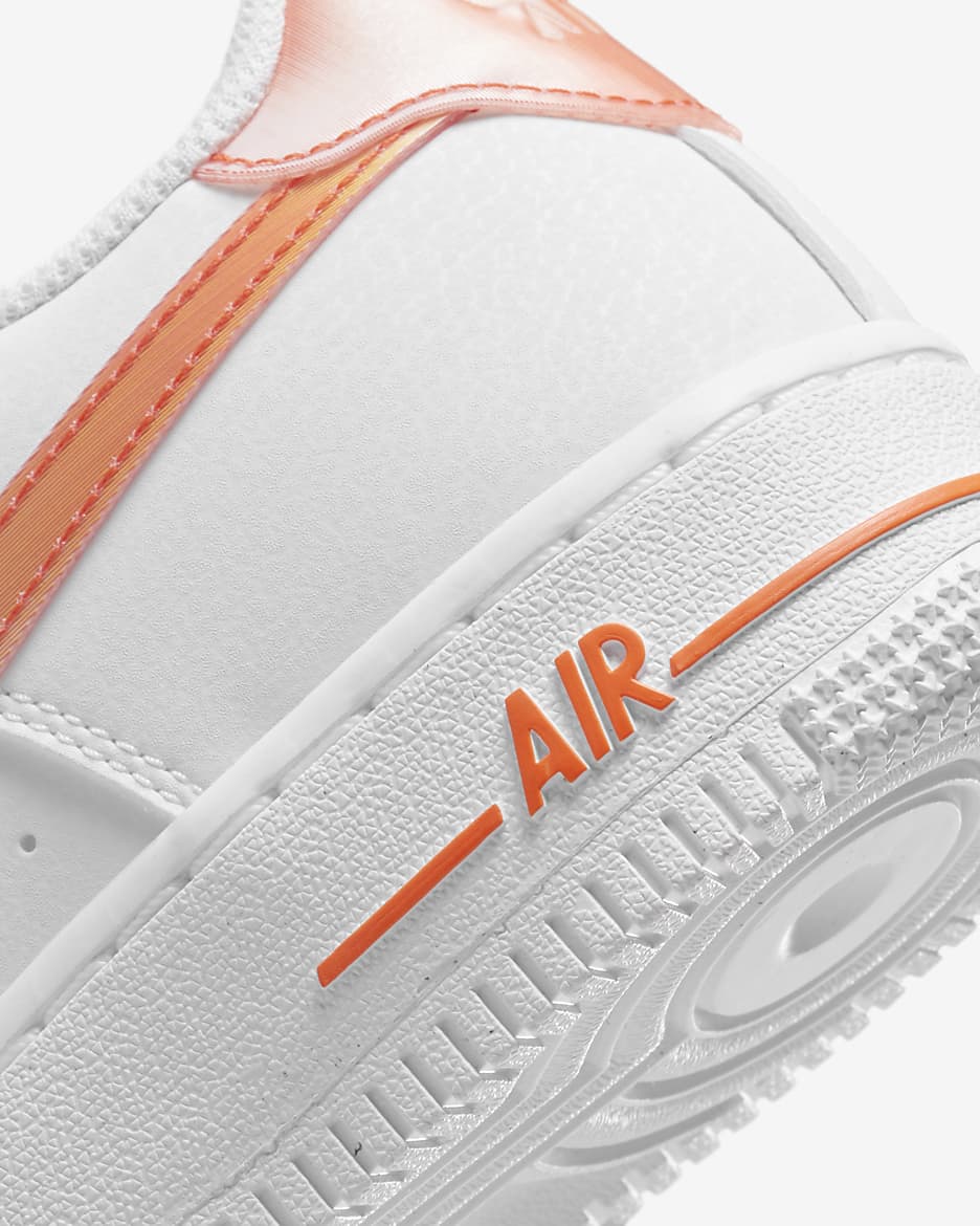 Nike Air Force 1 Next Nature Older Kids' Shoes - White/Safety Orange