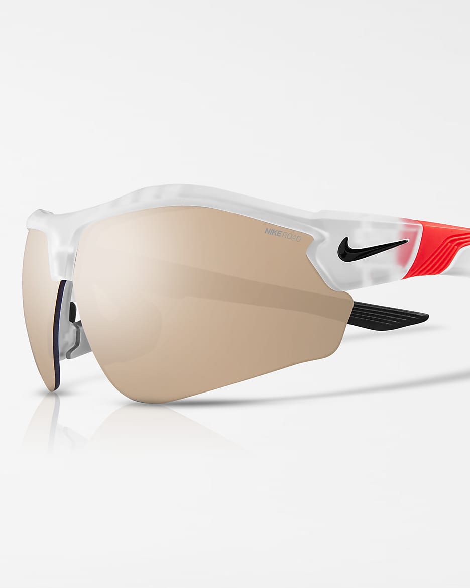 Nike Show X3 AF Sunglasses (Road Tint) - Clear/Bright Crimson