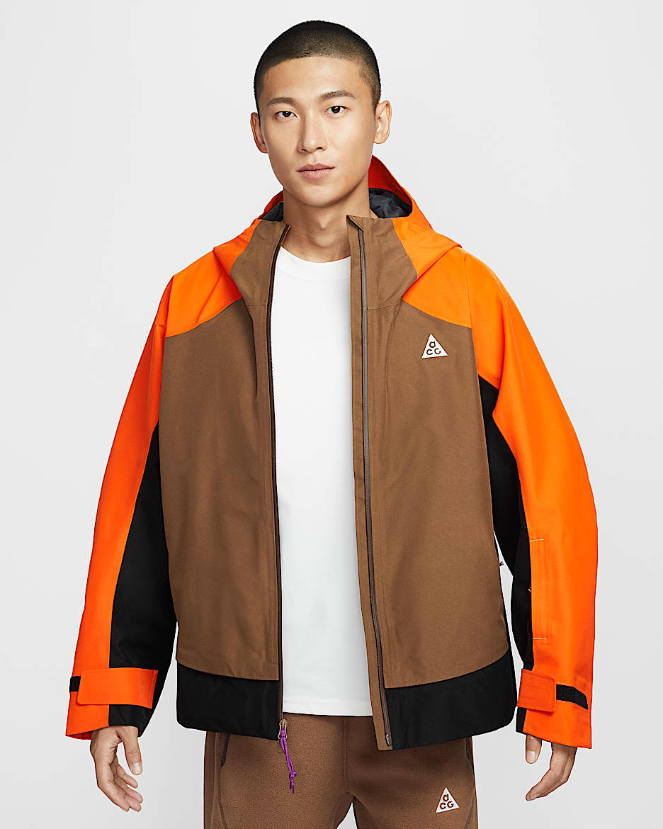 Nike ACG 'Mystery Lights' Snow Jacket - Safety Orange/Mosswood Brown/Black/Black