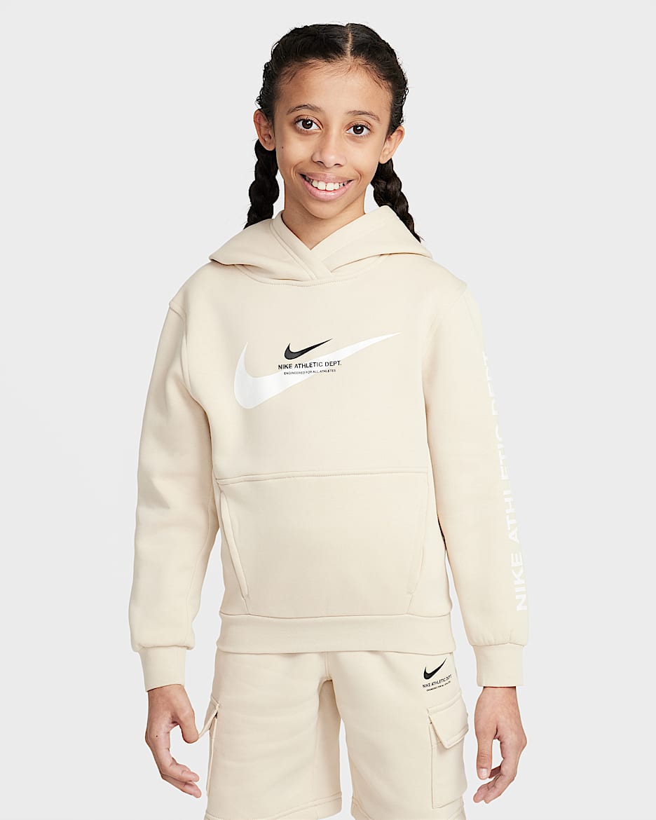 Flísová mikina s kapucí Nike Sportswear pro větší děti - Sanddrift
