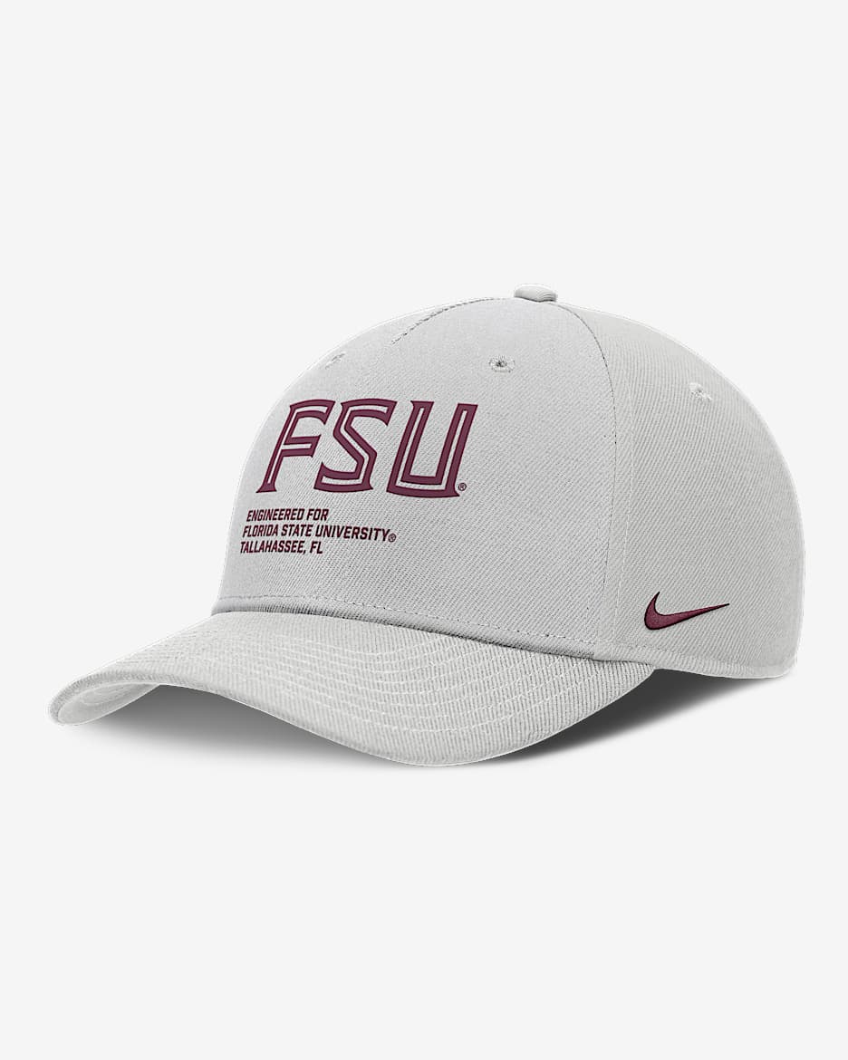 Florida State On-Field Primetime Rise Men's Nike College Adjustable Hat - Grey
