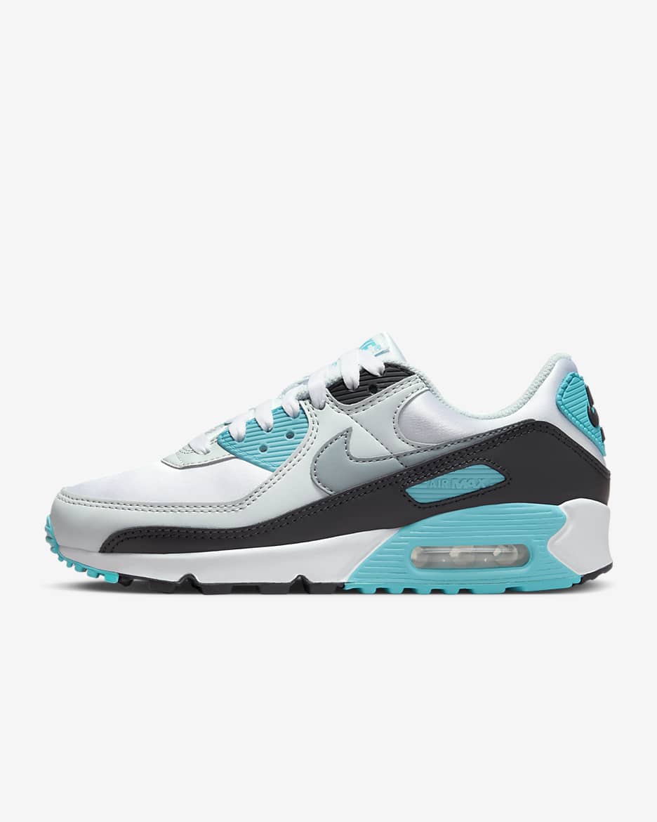 Nike Air Max 90 Women's Shoes - White/Teal Nebula/Black/Cool Grey