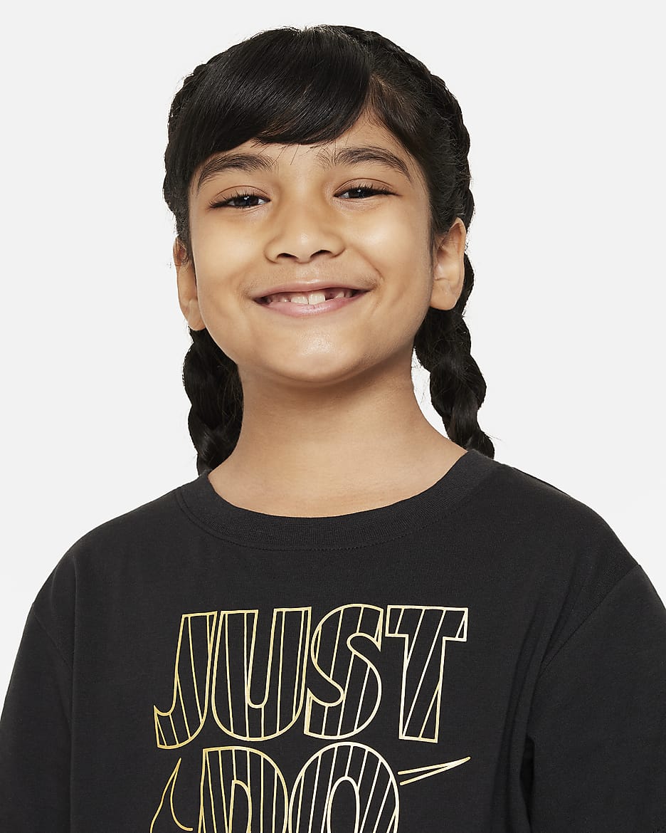 Nike Shine Boxy Tee T-Shirt für jüngere Kinder - Schwarz