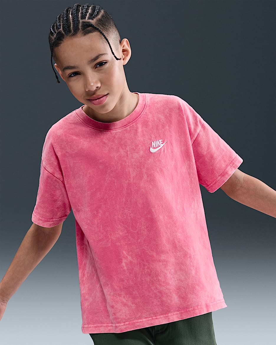 Playera para niños talla grande Nike Sportswear Club - Rosa paleta
