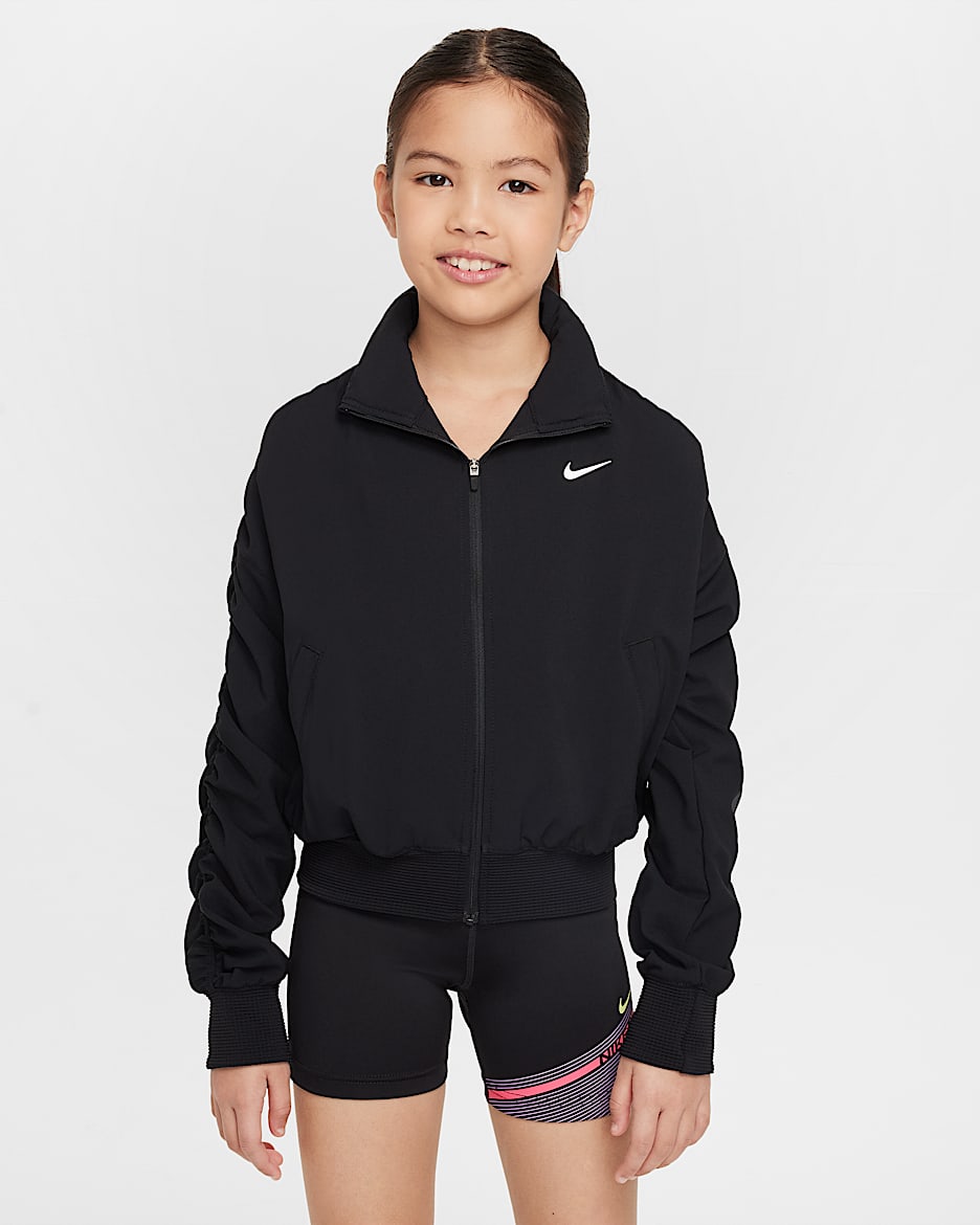 Nike Girls' Dri-FIT Lightweight Jacket - Black/White