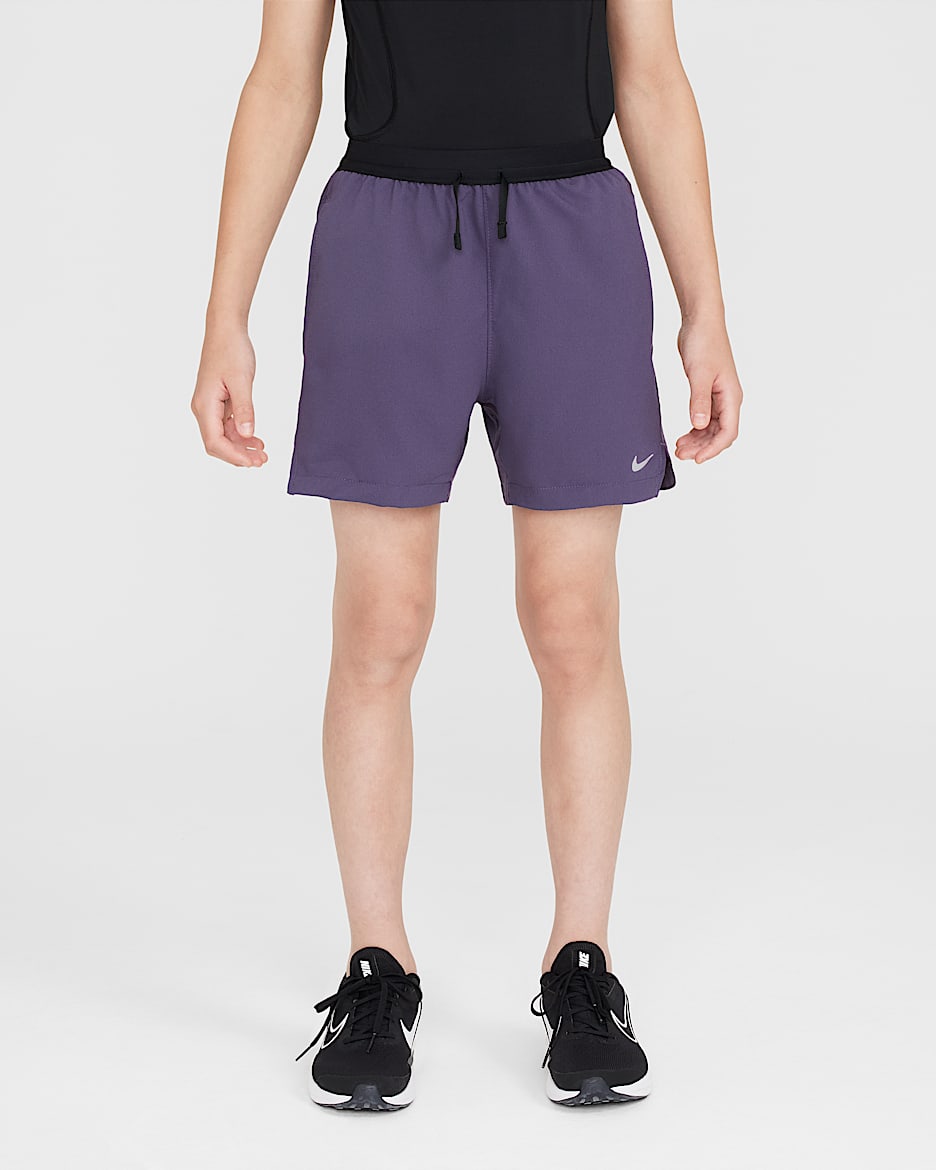 Nike Multi Tech EasyOn Big Kids' (Boys') Dri-FIT Training Shorts - Dark Raisin/Black