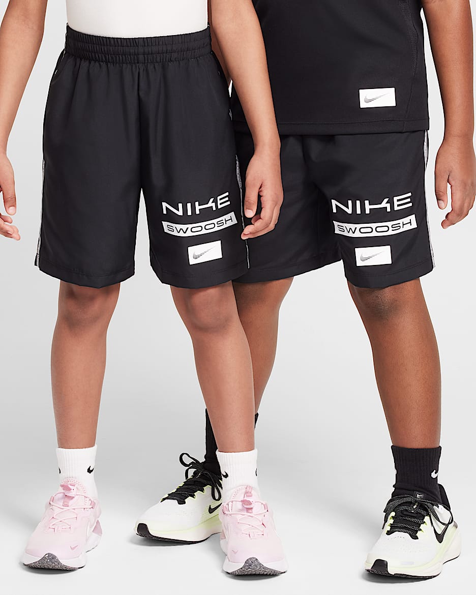 Shorts Dri-FIT de tejido Woven para niño talla grande Nike Multi - Negro/Blanco