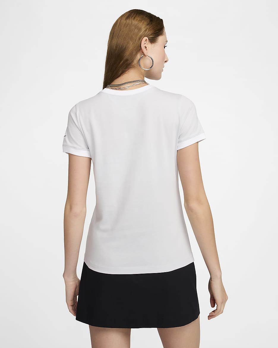 Nike Sportswear Women's Ringer T-Shirt - Pure Platinum/White