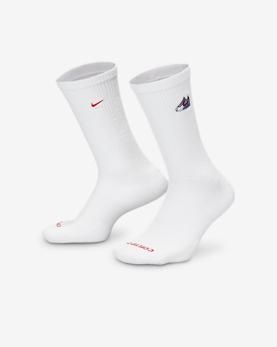 Calcetas acolchadas (1 par) Nike Everyday - Blanco/Royal juego/Rojo universitario