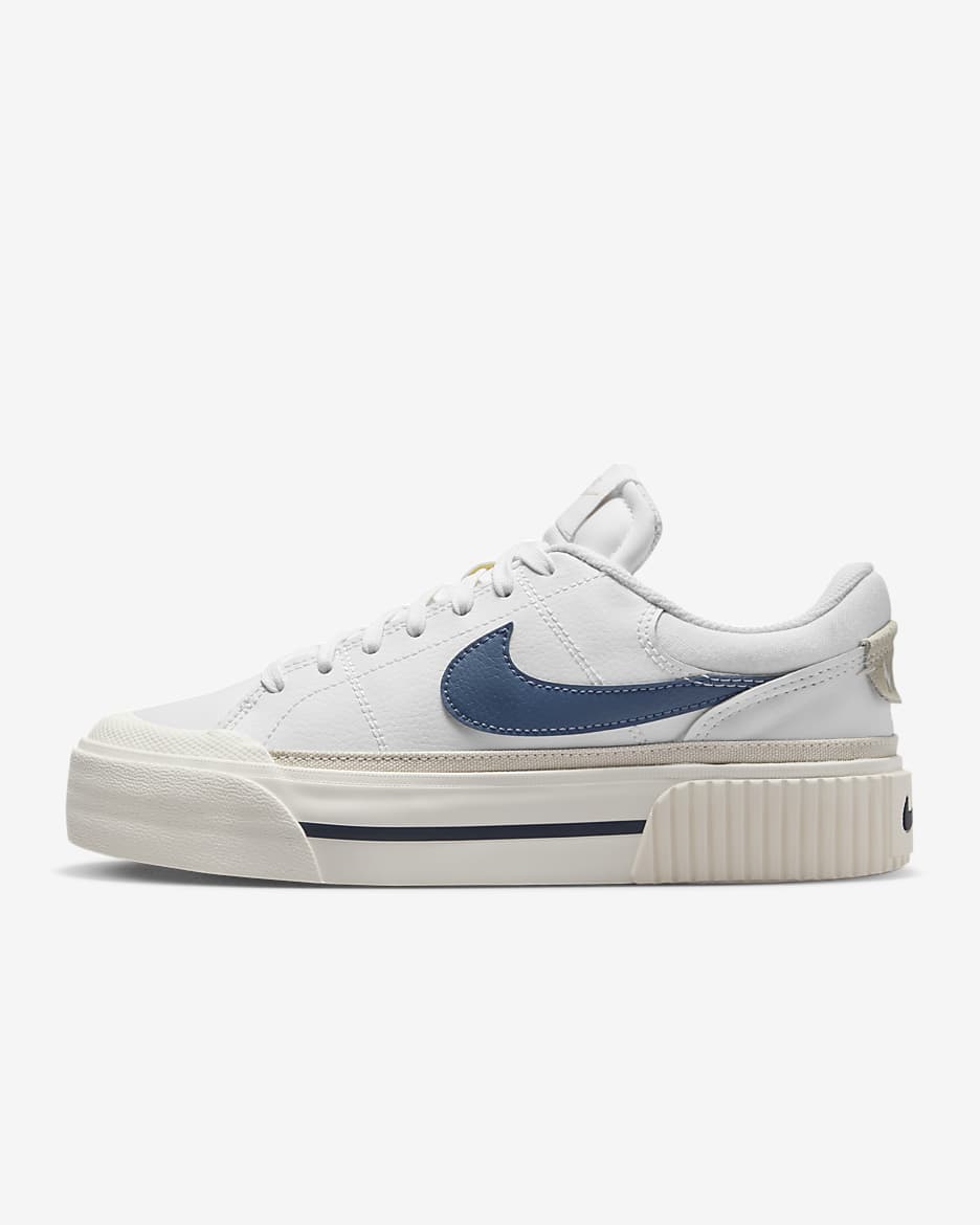 Calzado para mujer Nike Court Legacy Lift - Blanco/Marrón verdoso claro/Vela/Azul difuso