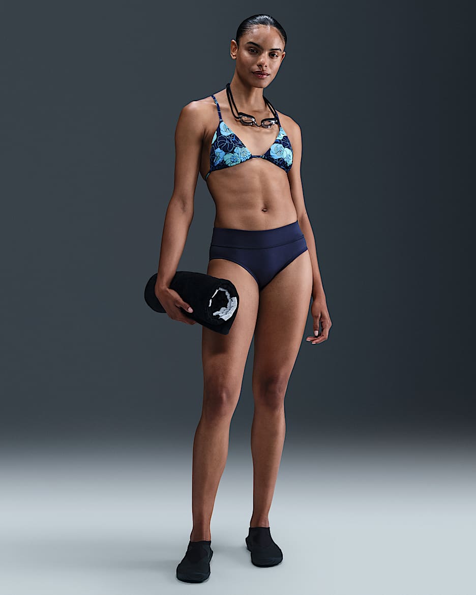 Parte de abajo de natación estilo Full para mujer Nike Essential - Azul marino medianoche/Blanco