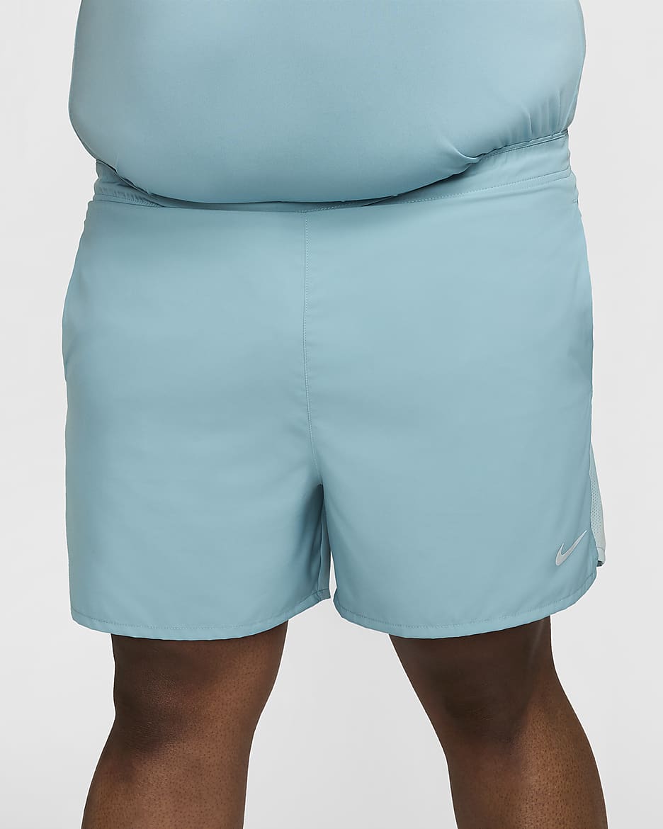 Nike Challenger Dri-FIT hardloopshorts met binnenbroek voor heren (13 cm) - Denim Turquoise/Glacier Blue/Zwart