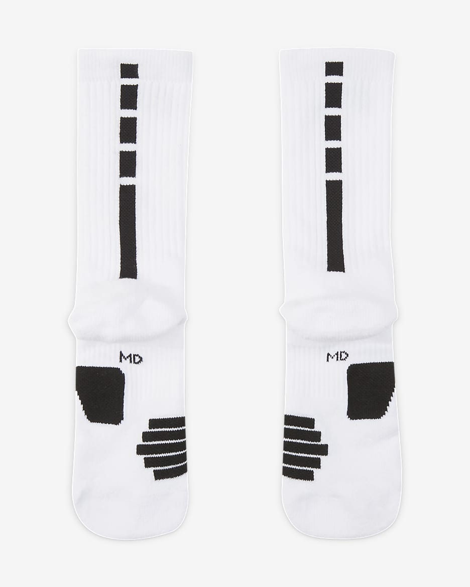 Nike Elite Crew Basketball Socks - White/Black/Black