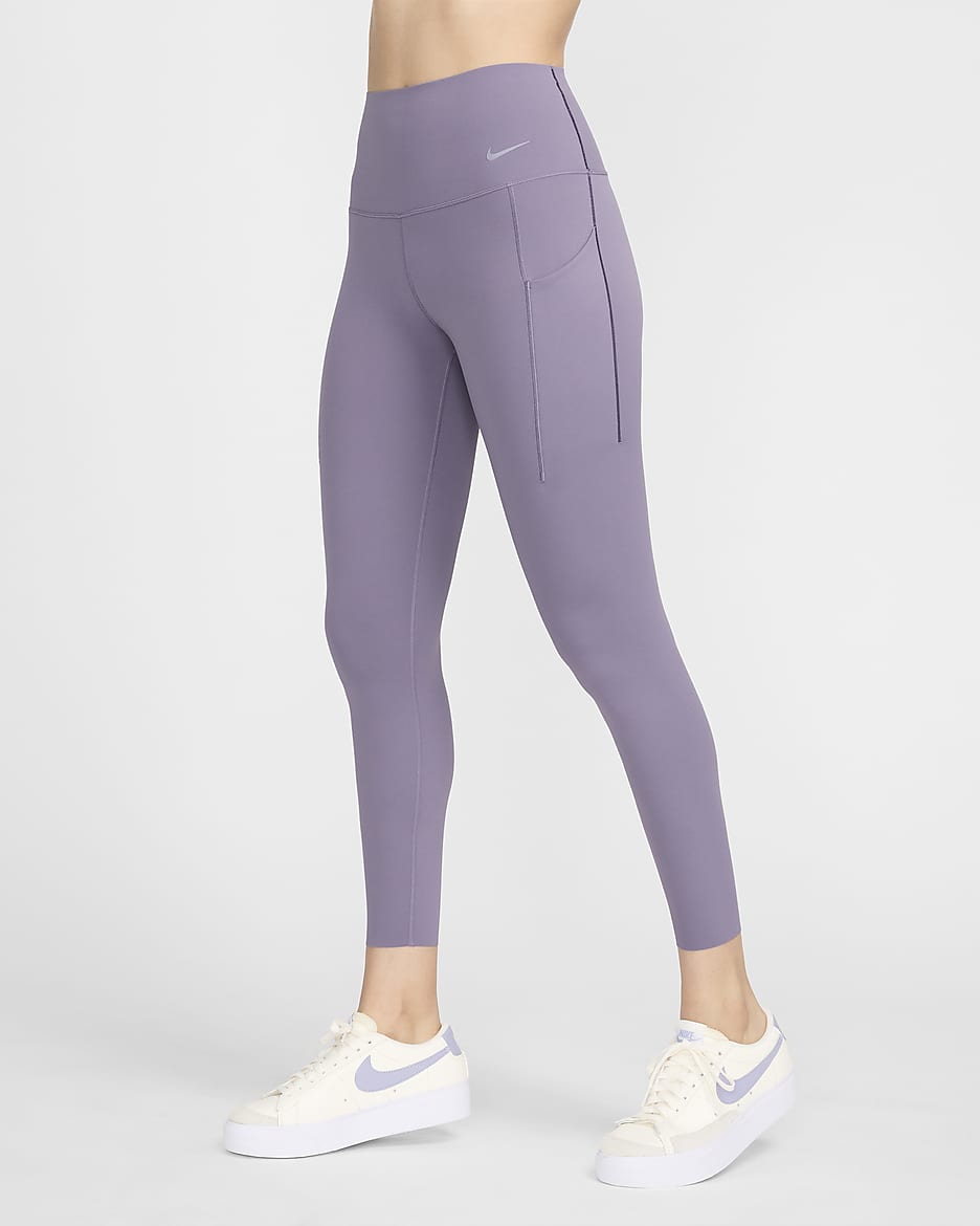 Nike Universa 7/8-legging met hoge taille, zakken en medium ondersteuning voor dames - Daybreak/Zwart