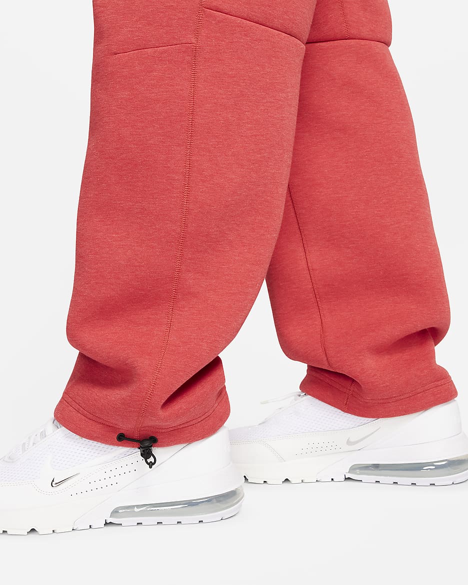 Nike Sportswear Tech Fleece Men's Open-Hem Sweatpants - Light University Red Heather/Black