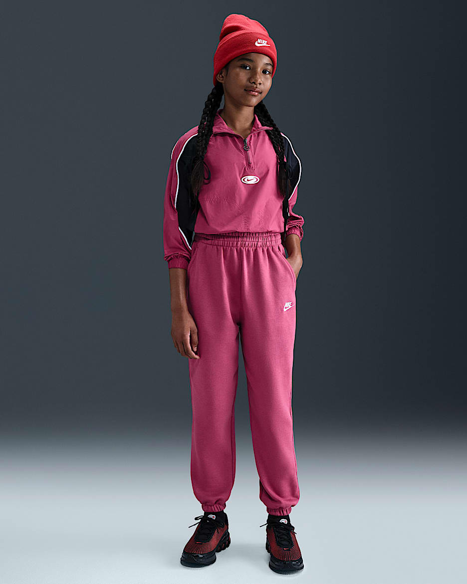 Pantalon ample Nike Sportswear Club Fleece pour ado - Sweet Beet/Sweet Beet/Blanc