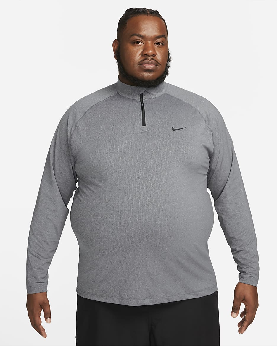 Nike Ready Men's Dri-FIT 1/4-Zip Fitness Top - Black/Heather/Black