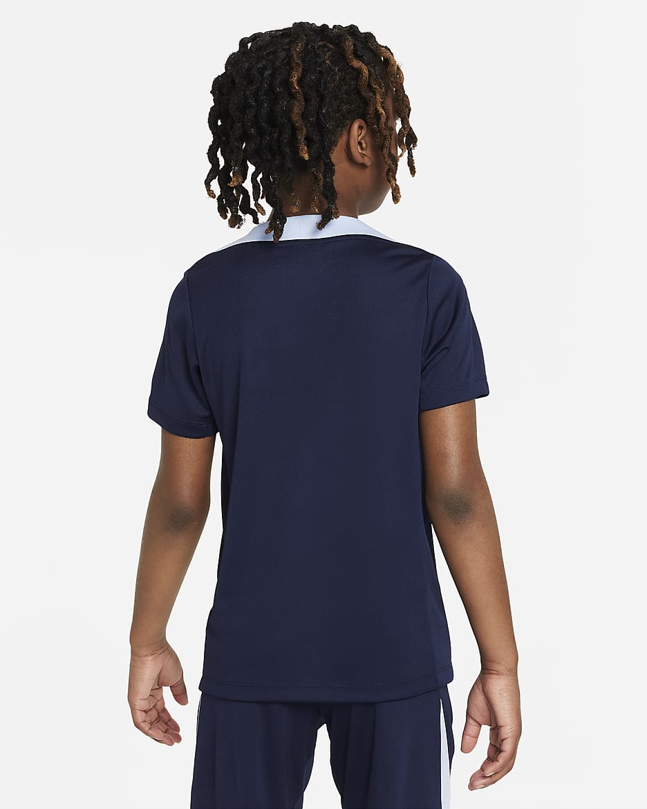 FFF Strike Big Kids' Nike Dri-FIT Soccer Short-Sleeve Knit Top - Blackened Blue/Cobalt Bliss/Cobalt Bliss