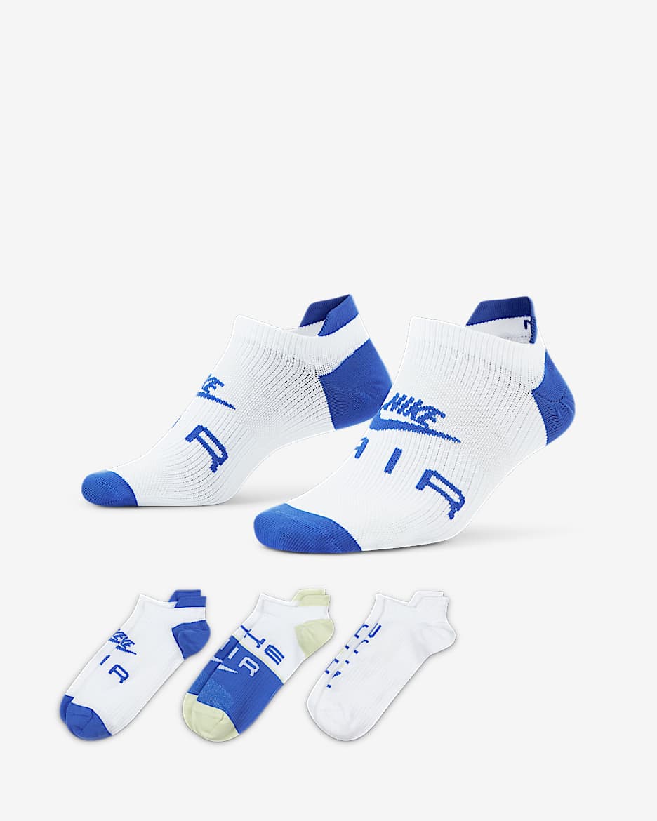 Nike Air Everyday Plus Lightweight Women's Training No-Show Socks (3 Pairs) - Multi-Color