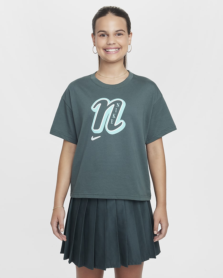 เสื้อยืดเด็กหญิง Nike Sportswear - Vintage Green