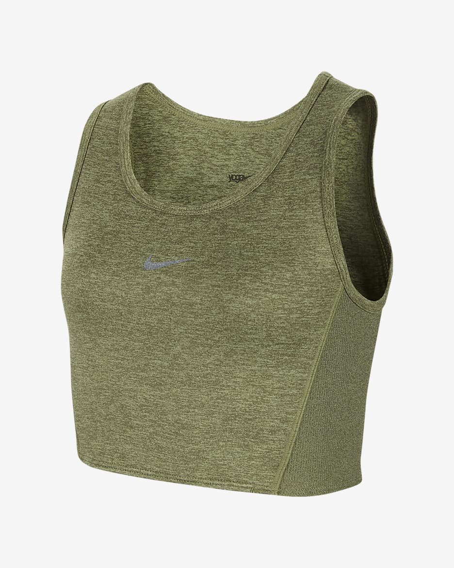 Nike Yoga 大童 (女童) Dri-FIT 背心 - Alligator/Medium Olive/Heather