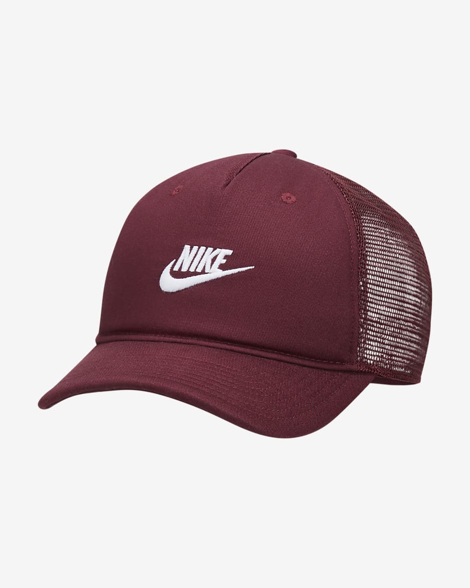 Nike Rise Cap Structured Trucker Cap - Night Maroon/Night Maroon/White