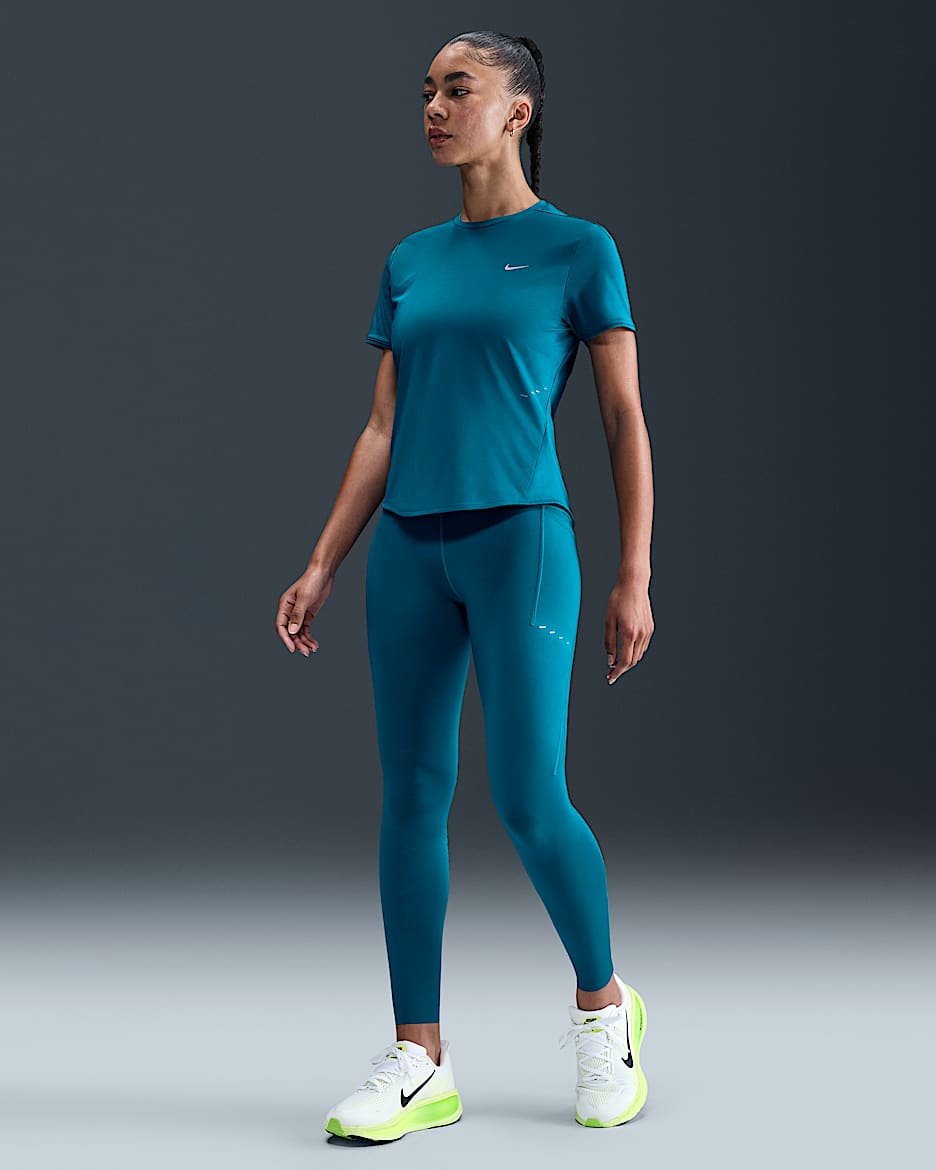 Legging de running 7/8 taille haute avec poches Nike Swift pour femme - Green Abyss