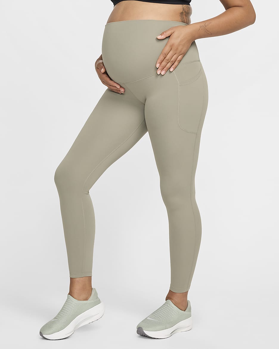 Nike (M) One Women's High-Waisted 7/8 Leggings with Pockets (Maternity) - Light Army