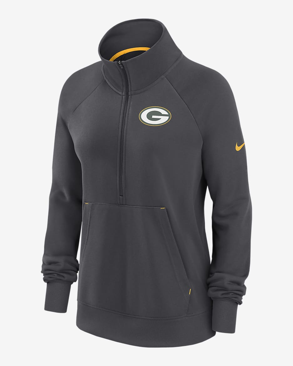 Nike Dri-FIT Premium (NFL Green Bay Packers) Women's 1/2-Zip Pullover - Anthracite/Gold