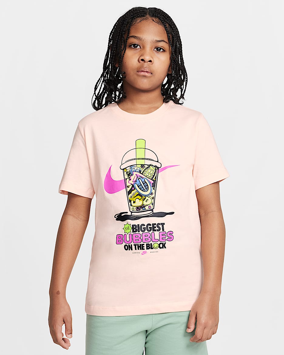 Playera para niños talla grande Nike Sportswear - Coral lavado
