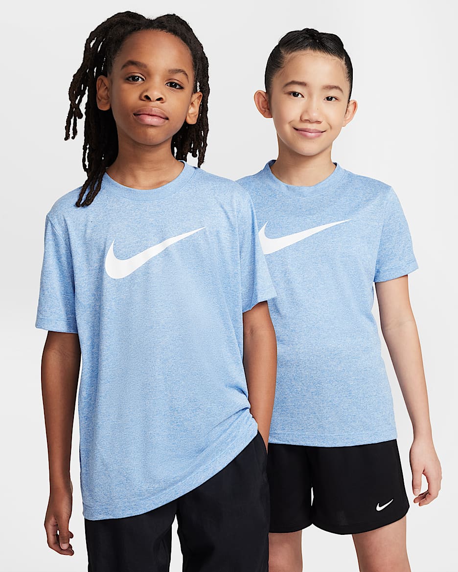 Nike Legend Big Kids' Dri-FIT T-Shirt - Blue Beyond/Pure/Heather