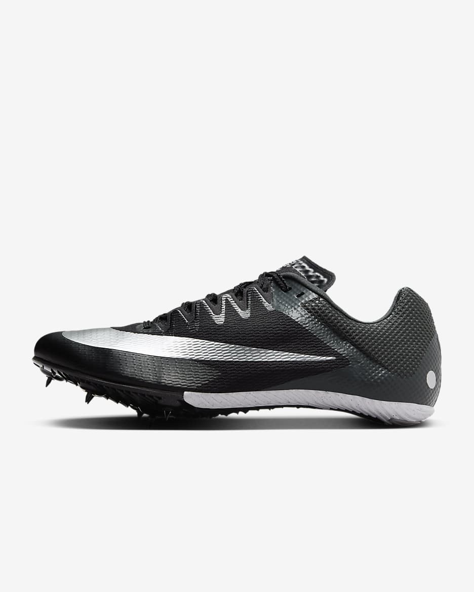 Tenis de atletismo con clavos para carreras rápidas Nike Zoom Rival - Negro/Negro/Plata metalizado