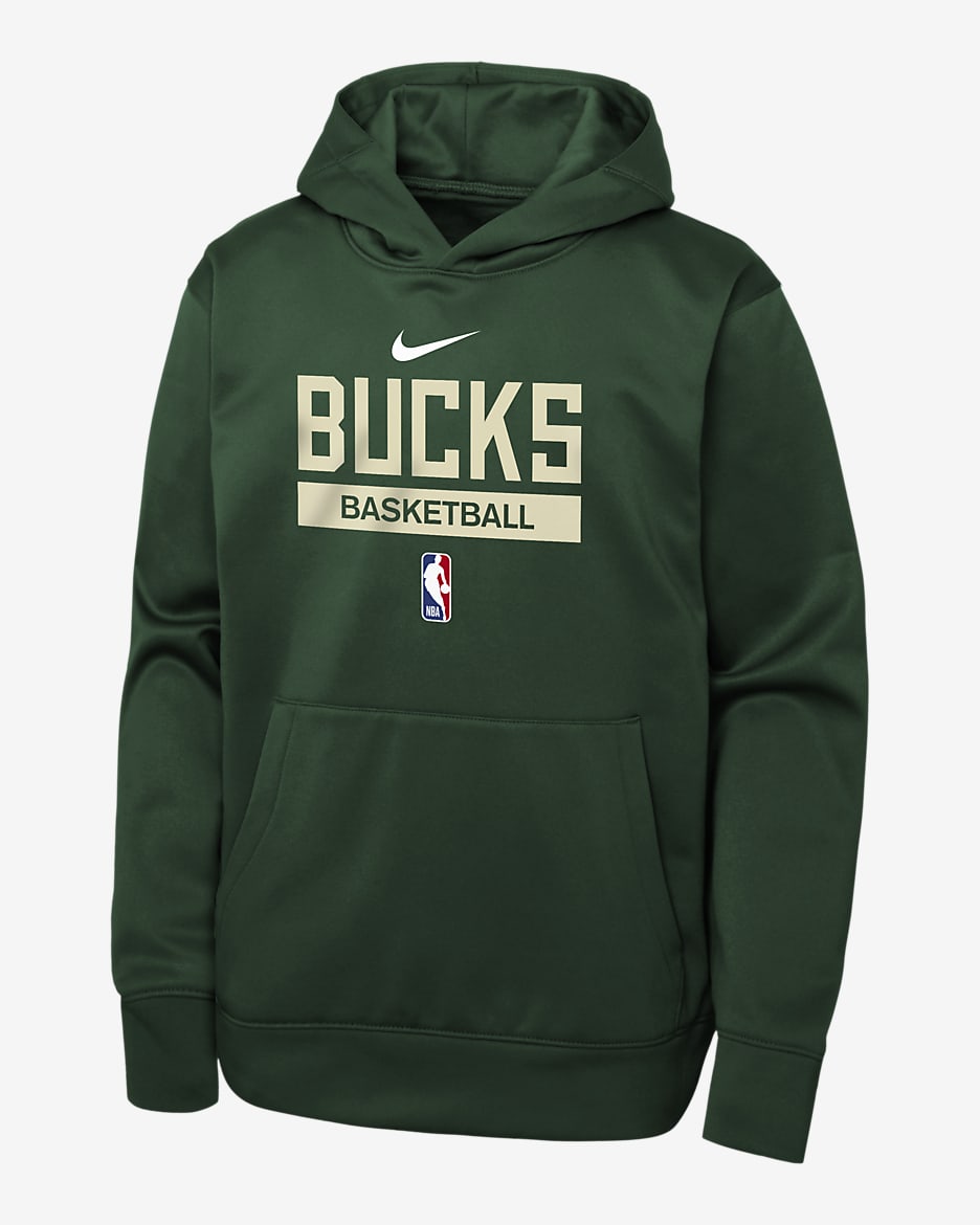 Milwaukee Bucks Spotlight Big Kids' Nike Dri-FIT NBA Pullover Hoodie - Fir