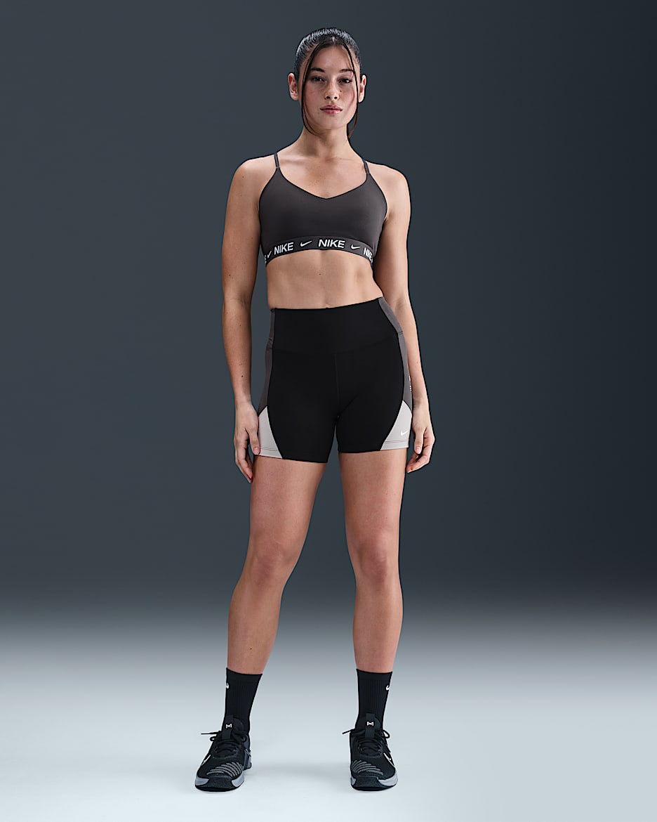Nike One Women's High-Waisted 5" Biker Shorts - Black/Thunder Grey/College Grey/Sail