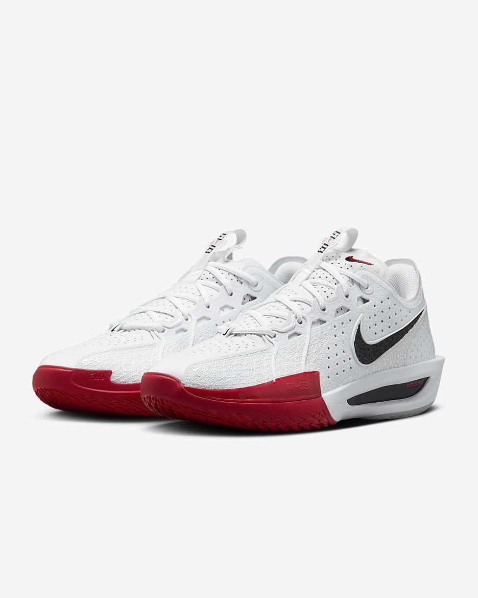 Nike G.T. Cut 3-basketballsko - hvid/Sport Red/Obsidian