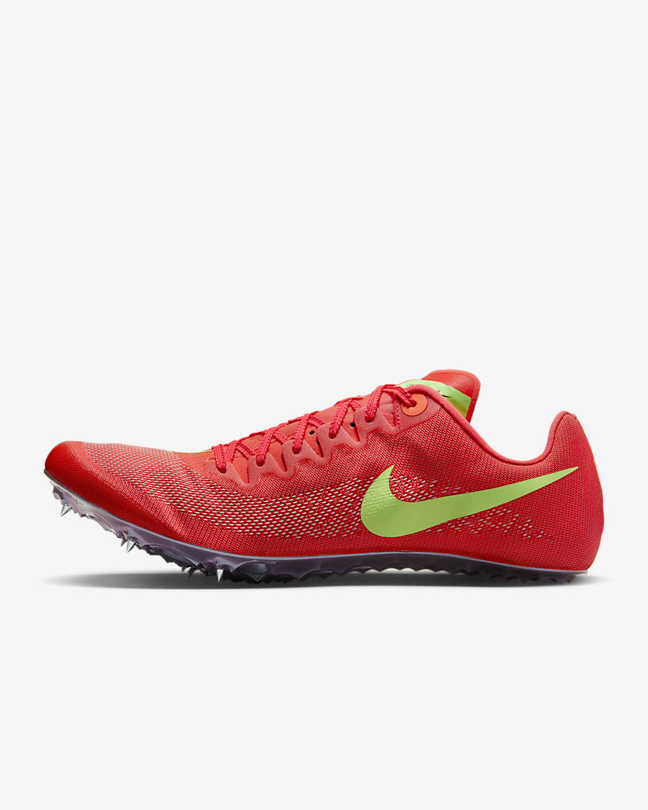 Tenis de atletismo con clavos para velocidad Nike Ja Fly 4 - Carmesí brillante/Hipernaranja/Voltio ligero/Coral lavado