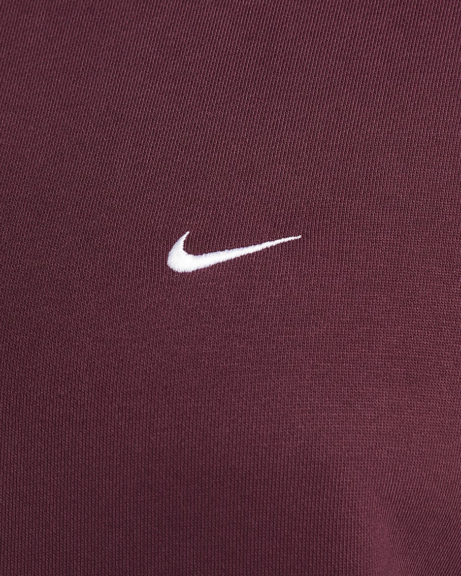 Nike Solo Swoosh Men's Fleece Pullover Hoodie - Night Maroon/White